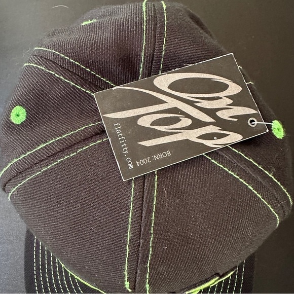 Flat Fitty Skate Goons black & neon green adjustable baseball hat cap skateboard - Picture 11 of 13